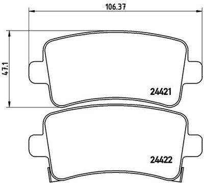 Brake Pad Set, disc brake BREMBO P 59 060