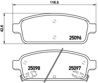 Brake Pad Set, disc brake BREMBO P 59 080