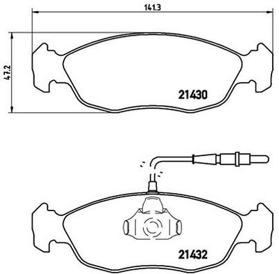 Brake Pad Set, disc brake BREMBO P 61 054