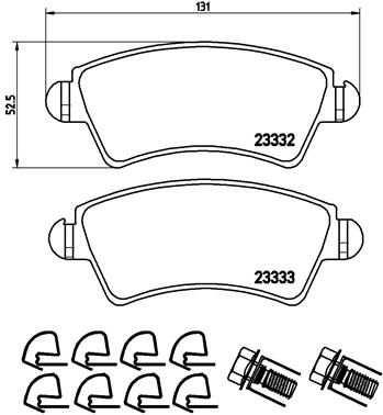 Brake Pad Set, disc brake BREMBO P 61 067