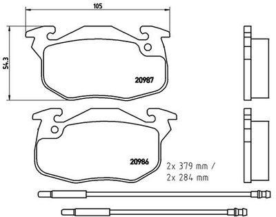 Brake Pad Set, disc brake BREMBO P 61 099