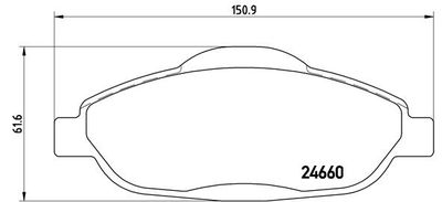 Brake Pad Set, disc brake BREMBO P 61 101