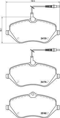 Brake Pad Set, disc brake BREMBO P 61 119