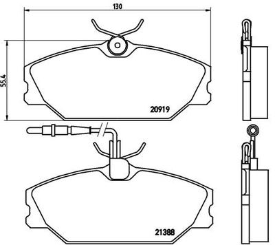 Brake Pad Set, disc brake BREMBO P 68 014