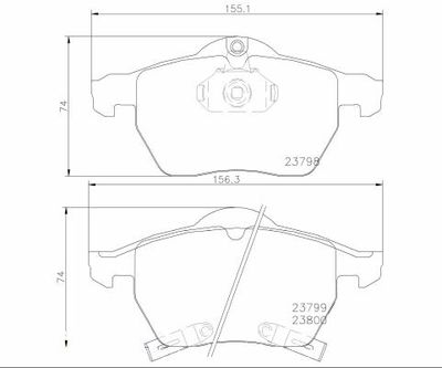 Brake Pad Set, disc brake BREMBO P 71 007