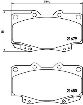 Brake Pad Set, disc brake BREMBO P 83 069