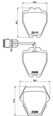 Brake Pad Set, disc brake BREMBO P 85 054