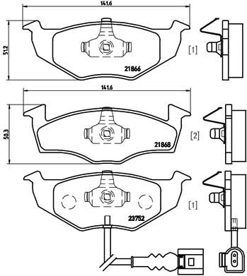 Brake Pad Set, disc brake BREMBO P 85 071