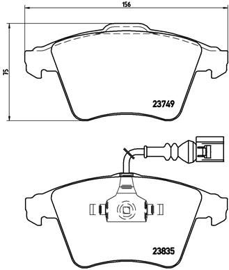 Brake Pad Set, disc brake BREMBO P 85 090