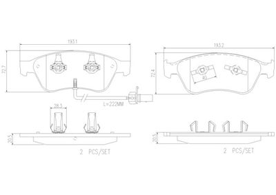 Brake Pad Set, disc brake BREMBO P 85 102