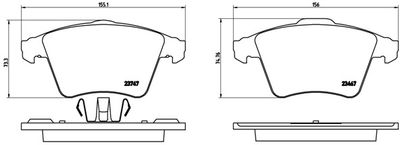 Brake Pad Set, disc brake BREMBO P 85 106