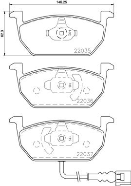 Brake Pad Set, disc brake BREMBO P 85 137X