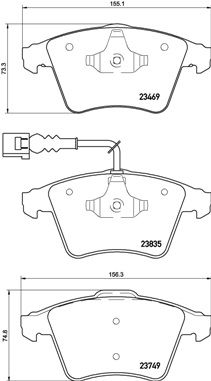 Brake Pad Set, disc brake BREMBO P 85 149