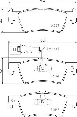 Brake Pad Set, disc brake BREMBO P 85 163