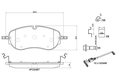 Brake Pad Set, disc brake BREMBO P 85 194