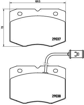 Brake Pad Set, disc brake BREMBO P A6 014