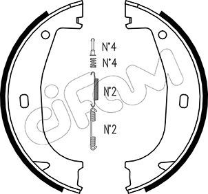 Brake Shoe Set, parking brake CIFAM 153-016K