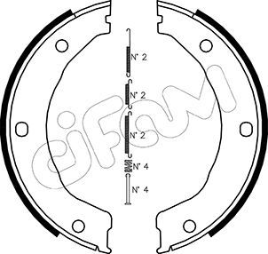 Brake Shoe Set, parking brake CIFAM 153-145K