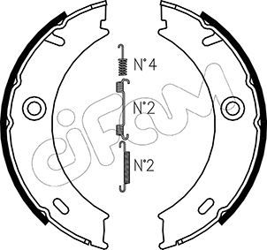 CIFAM 153-240K Brake Shoe Set, parking brake