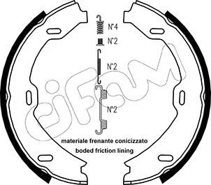 Brake Shoe Set, parking brake CIFAM 153-241K