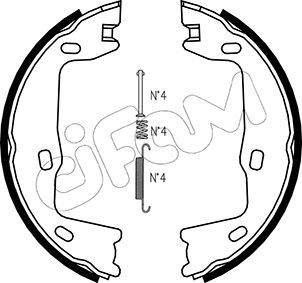 Brake Shoe Set, parking brake CIFAM 153-302K