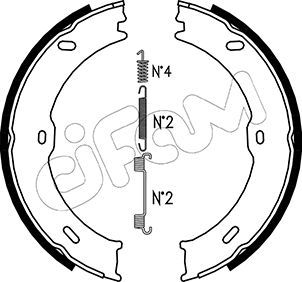 CIFAM 153-246K Brake Shoe Set, parking brake