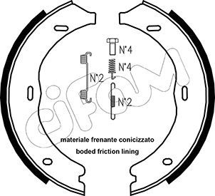 CIFAM 153-248K Brake Shoe Set, parking brake