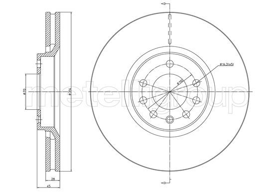 CIFAM 800-1353C Brake Disc