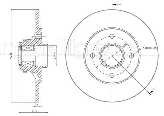 CIFAM 800-516 Brake Disc