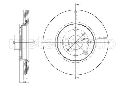 CIFAM 800-834C Brake Disc