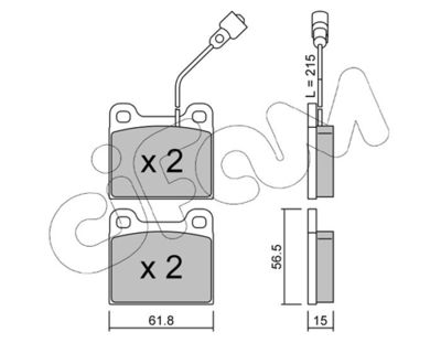 Brake Pad Set, disc brake CIFAM 822-003-2