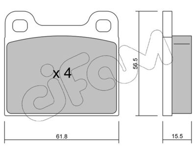 Brake Pad Set, disc brake CIFAM 822-003-4