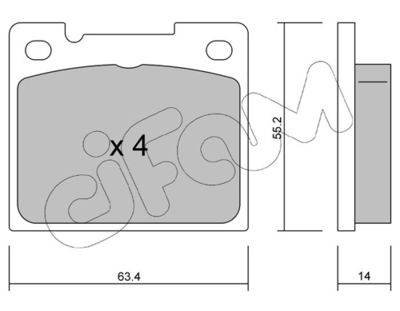 Brake Pad Set, disc brake CIFAM 822-004-0