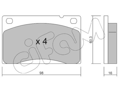 Brake Pad Set, disc brake CIFAM 822-006-0