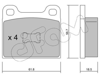 Brake Pad Set, disc brake CIFAM 822-010-1