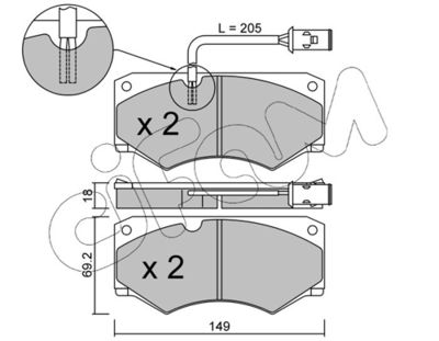 Brake Pad Set, disc brake CIFAM 822-014-2