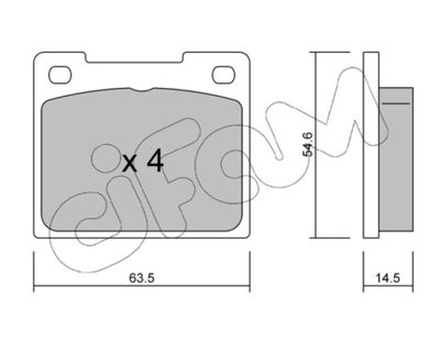 Brake Pad Set, disc brake CIFAM 822-020-0