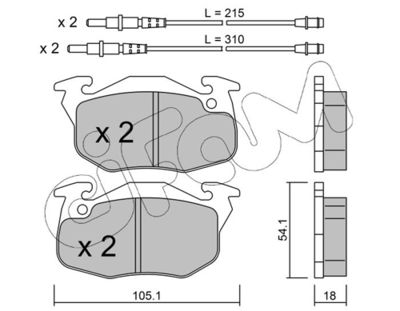 Brake Pad Set, disc brake CIFAM 822-037-4