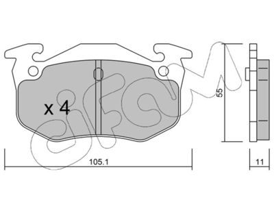 Brake Pad Set, disc brake CIFAM 822-038-2