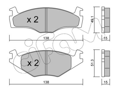 Brake Pad Set, disc brake CIFAM 822-045-0