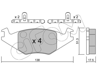 Brake Pad Set, disc brake CIFAM 822-047-0K