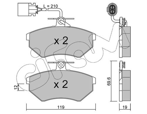 CIFAM 822-050-1 Brake Pad Set, disc brake