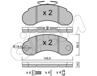 Brake Pad Set, disc brake CIFAM 822-055-1