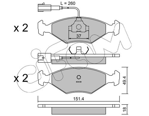 CIFAM 822-057-1 Brake Pad Set, disc brake