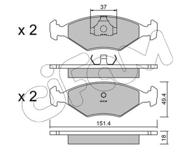 Brake Pad Set, disc brake CIFAM 822-057-2