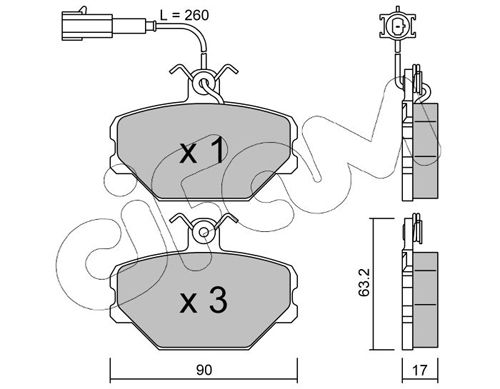 CIFAM 822-059-0 Brake Pad Set, disc brake