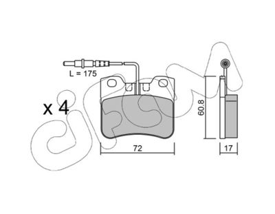 Brake Pad Set, disc brake CIFAM 822-060-1