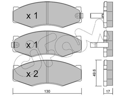 Brake Pad Set, disc brake CIFAM 822-066-1