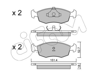 Brake Pad Set, disc brake CIFAM 822-094-2