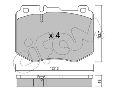 Brake Pad Set, disc brake CIFAM 822-1019-0